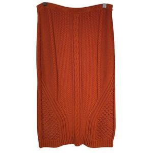 Sparrow Skirt Womens Medium Rust Orange Cable Knit Merino Wool Cashmere Blend